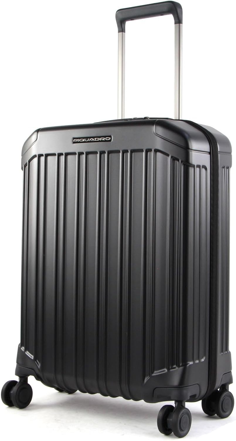 Piquadro PQ-Light - Ultra Slim 4-Rollen-Kabinentrolley 55 cm Schwarz, Schwarz, Schwarz, Schwarz
