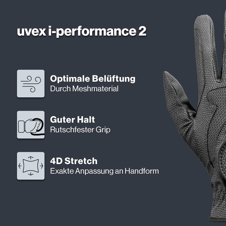 Uvex I-Performance 2 Reithandschuhe 11 Schwarz, 11 Schwarz