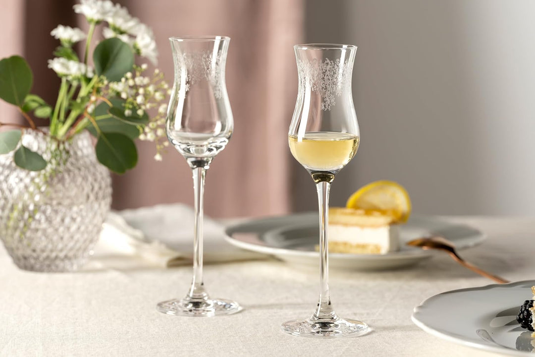 Leonardo Chateau Grappa-Gläser, 6er Set, spülmaschinenfeste Digestif-Gläser, Schnaps-Glas mit gezoge