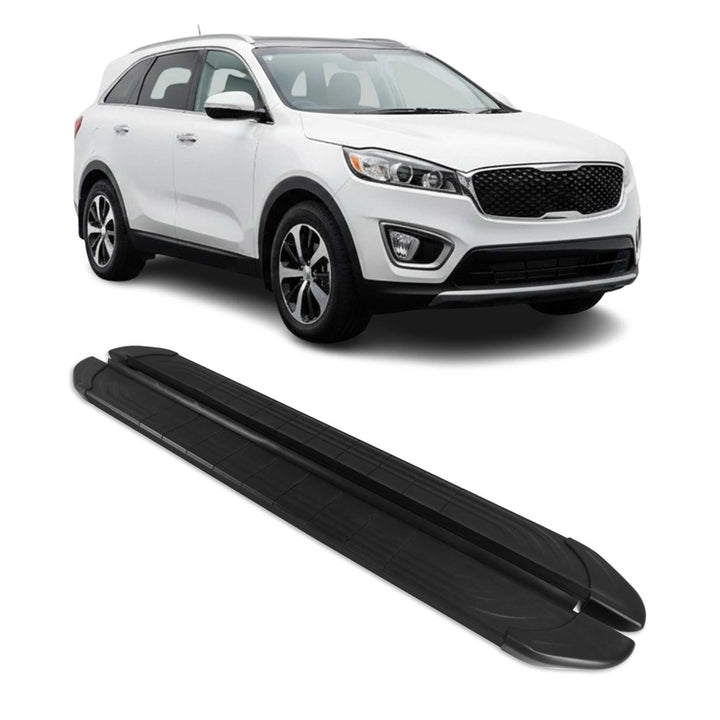 OMAC Trittbretter Seitenschweller kompatibel mit Kia Sorento 2012-2014 Aluminium Schwarz 2tlg APA /