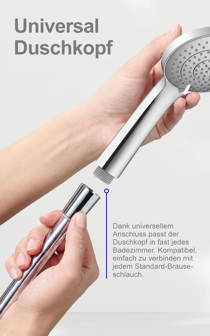 Duravit Universal Duschkopf, Duschbrause mit 3 Strahlarten (Rain, Intense Rain, Soft Rain), Handbrau