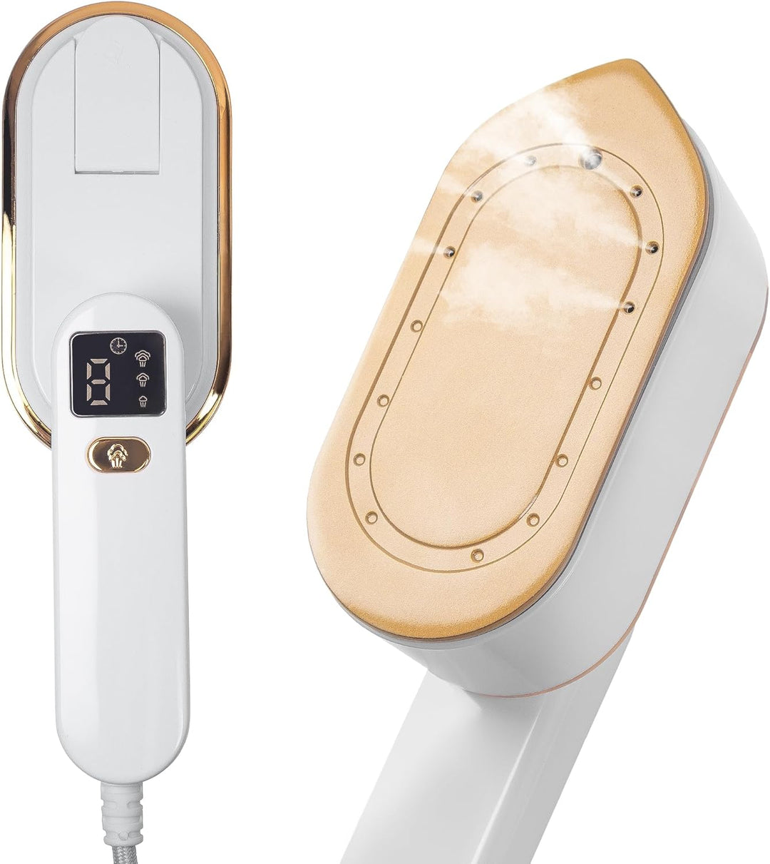 Reisebügeleisen Mini mit LED-Anzeige(16x7.5x11cm),Deecam 180° Faltbares Tragbares Klein Bügeleisen D