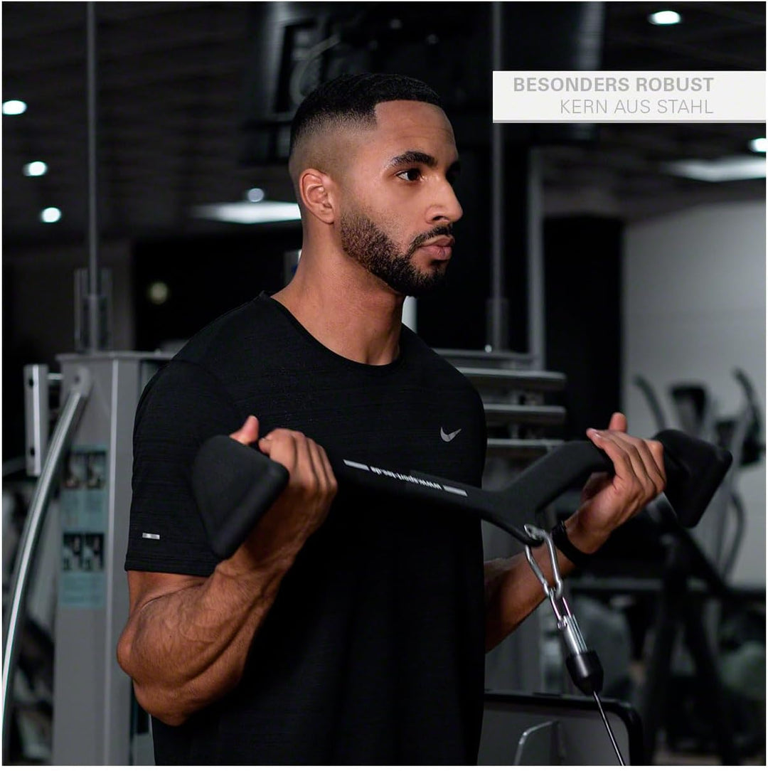 Sport-Tec ergonomischer Latzug- und Rudergriff, Seilzug Krafttraining Muskelaufbau Bizeps Curls, 80x