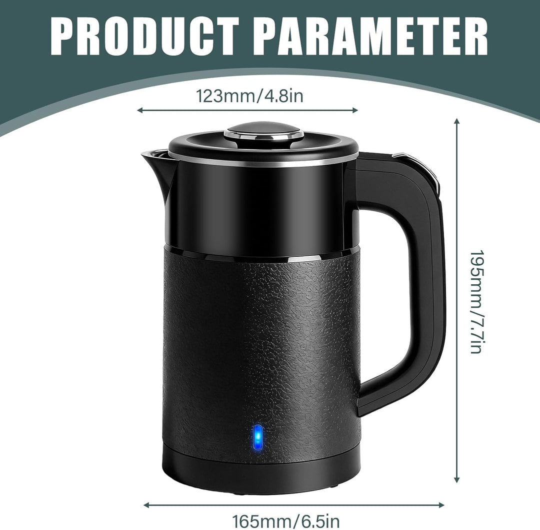 800ML Wasserkocher Klein, 600W Reisewasserkocher, 6 Minuten Schnelles Kochen Reise Elektrischer Wass