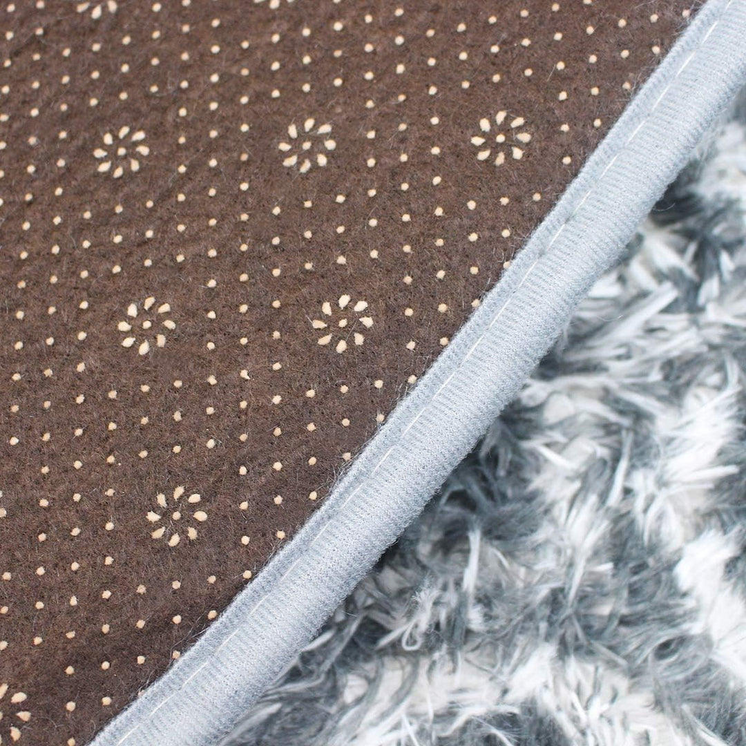 Tinyboy-hbq Runder Teppiche Hochflor Teppich wohnzimmerteppich Langflor Teppiche für Wohnzimmer flau