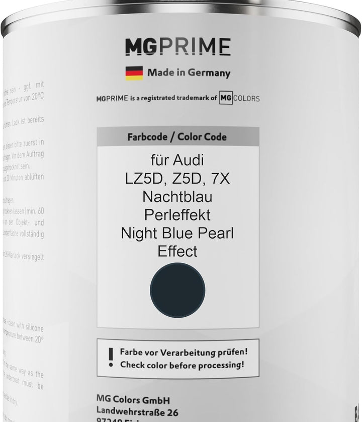 MG PRIME Autolack Dose Set für Audi LZ5D / 7X Nachtblau Perleffekt/Night Blue Pearl Effect Basislack