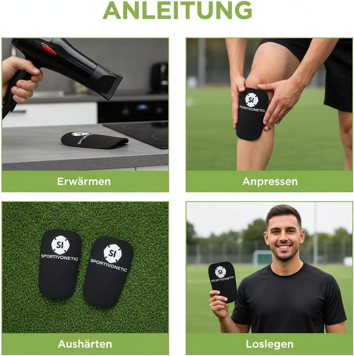 SPORTIVONETIC® High Performance Schienbeinschoner Anpassbar für Erwachsene & Kinder, Damen & Herren