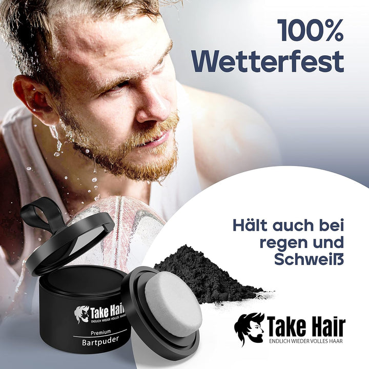 Take Hair Bartfärbemittel I 100% wasserfest I 4g Bartpuder für einen volleren Bart, Bartfärbemittel
