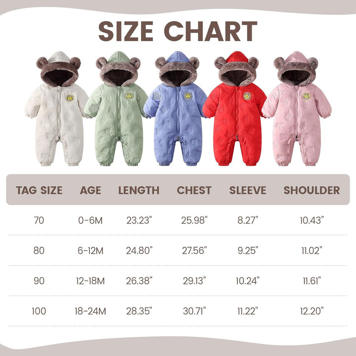 JiAmy Unisex Baby C2-tz-pf08904 Baby Schneeanzüge (1er Pack) 12-18 Monate Rot, 12-18 Monate Rot