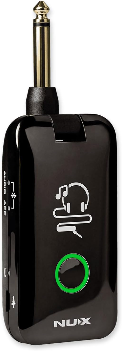 Nux MP-2 Mighty Plug Drahtlose Verstärker- und Effekt-Simulation für Gitarre und Bass + keepdrum Net