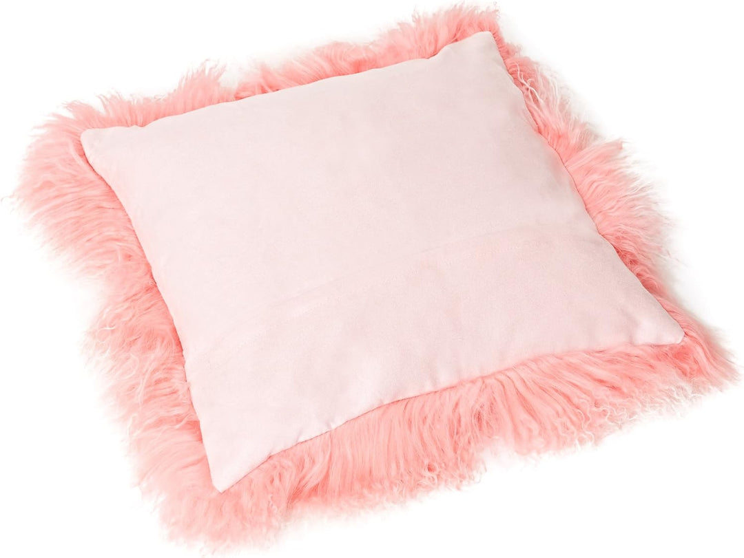 Reissner Lammfelle Tibet Lammfell Kissenbezug langflorig 30x30cm JYB02 rosa/weiss (Tops) Jyb02 Rosa