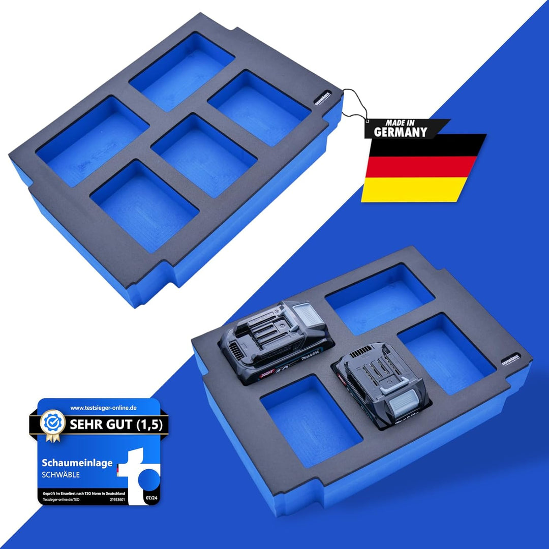 Schaumeinlage Schaumstoffeinlage passend für Makita Akkus Akkupack 40V 2-4Ah
