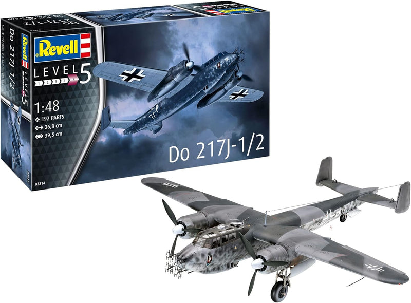 Revell Modellbausatz Dornier Do 217J-1/2 I Historisches deutsches Kampfflugzeug I Massstabsgetreue N