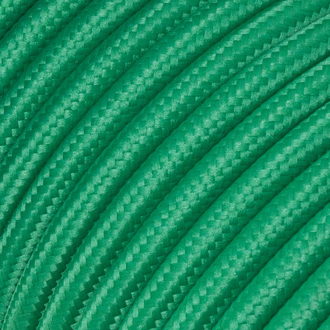 Textilkabel für Lampe, Rundkabel, zweiadrig (2x0.75mm²), Grün - 50 Meter Grün 50 Meter, Grün 50 Mete