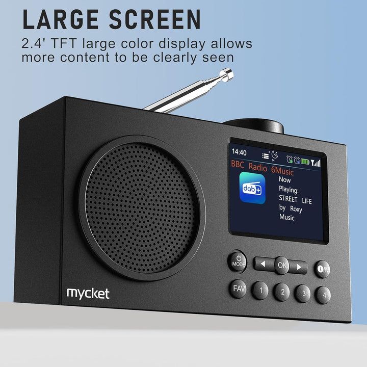 Mycket Tragbares DAB/DAB+ Radio, UKW Digital Radio mit 2025 Neuesten Signalempfängertechnologie, FM