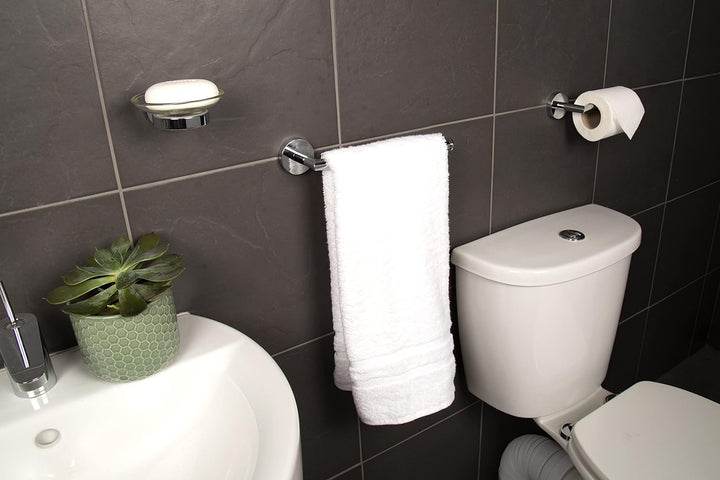 Croydex Flexi-Fix Epsom Toilettenpapierhalter, Chrom, Zink, 54 x 162 x 78mm Chrome Toilettenpapierha
