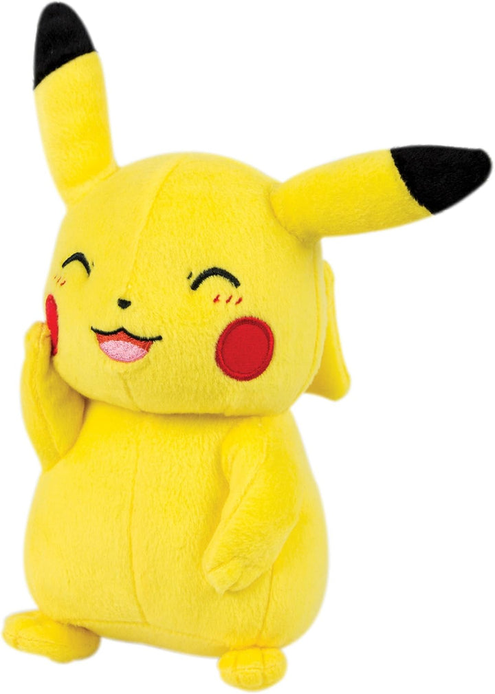 Pokemon 17858 Pokémon Plüschfigur Pikachu freudig und winkend, Pikachu freudig und winkend
