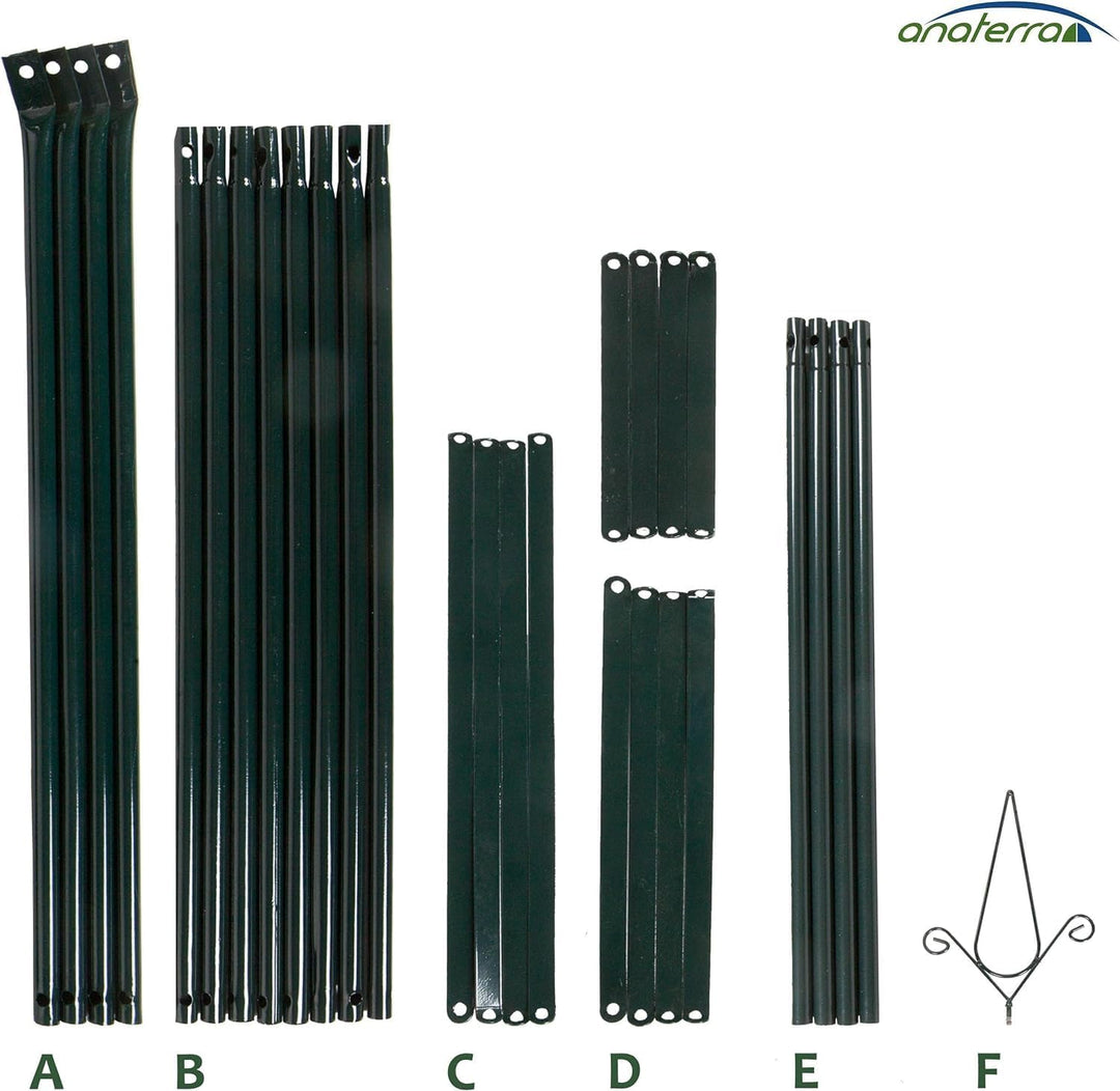 anaterra® Rosenbogen - Set, 2 Stück, Freistehend, Stabil, Metall, Grün - Rankhilfe, Gartenbogen, Ran