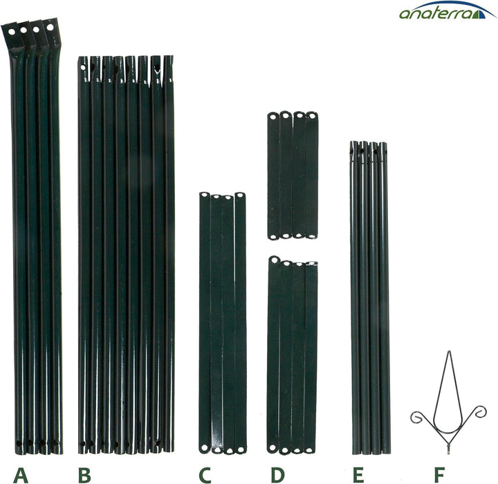 anaterra® Rosenbogen - Set, 2 Stück, Freistehend, Stabil, Metall, Grün - Rankhilfe, Gartenbogen, Ran