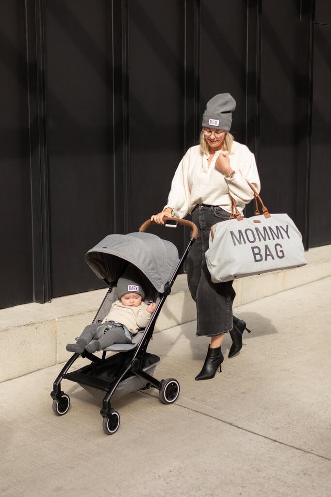 CHILDHOME, Mommy Bag, Wickeltasche, Mutterschaft, Reisetasche Jersey Grau Mommy Bag, Jersey Grau Mom