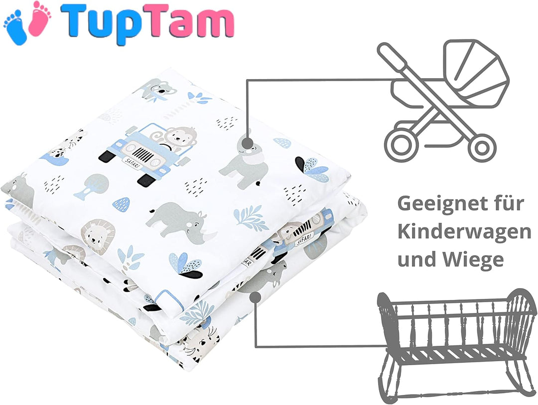 TupTam Wiegenset, Zoo Blau, 80x80 cm 80x80 cm Zoo Blau, 80x80 cm Zoo Blau