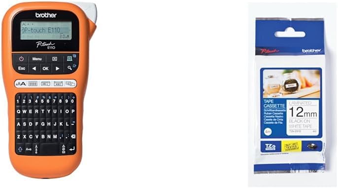 Brother PT-E110VP Industrielles Beschriftungsgerät inklusive Netzadapter und Transportkoffer & Origi