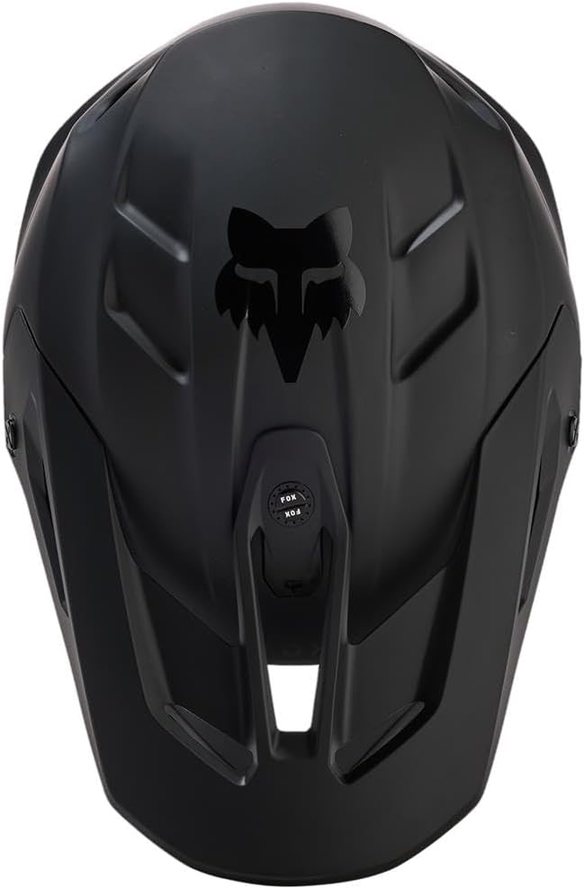 Fox Motocross-Helm V3 Solid - Matt Schwarz Schwarz L, Schwarz L