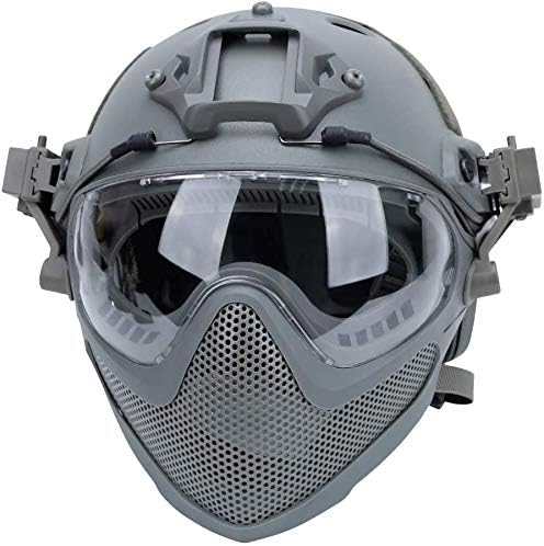 Taktischer Airsoft PJ Helm F22, EIN Integral-Schutzhelm Mit Abnehmbarer Maske Und Brille, Outdoor-Re