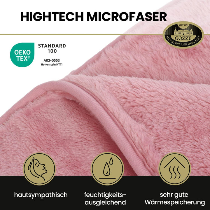 Gözze - Premium Cashmere-Feeling Wohn- und Kuscheldecke, 500 g/m², 180 x 220 cm - Altrosa Altrosa 18