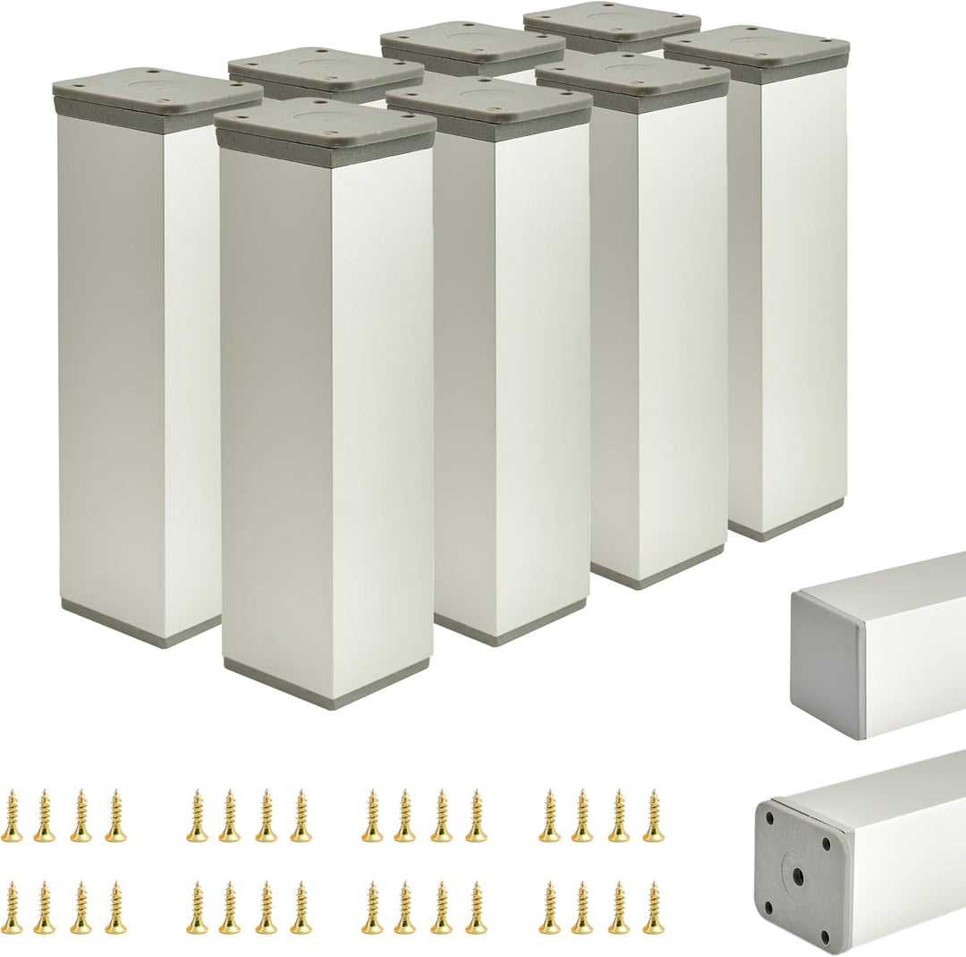 ALUSFERA Möbelfüsse Verstellbar – 8er Set – Schrankfüsse mit Elegantes Design – Füsse für Möbel 40 x