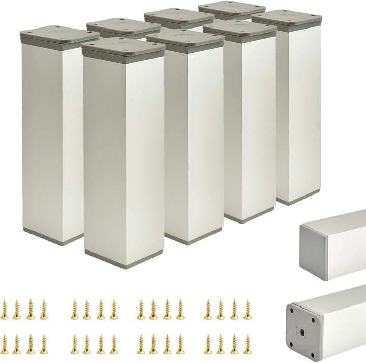 ALUSFERA Möbelfüsse Verstellbar – 8er Set – Schrankfüsse mit Elegantes Design – Füsse für Möbel 40 x