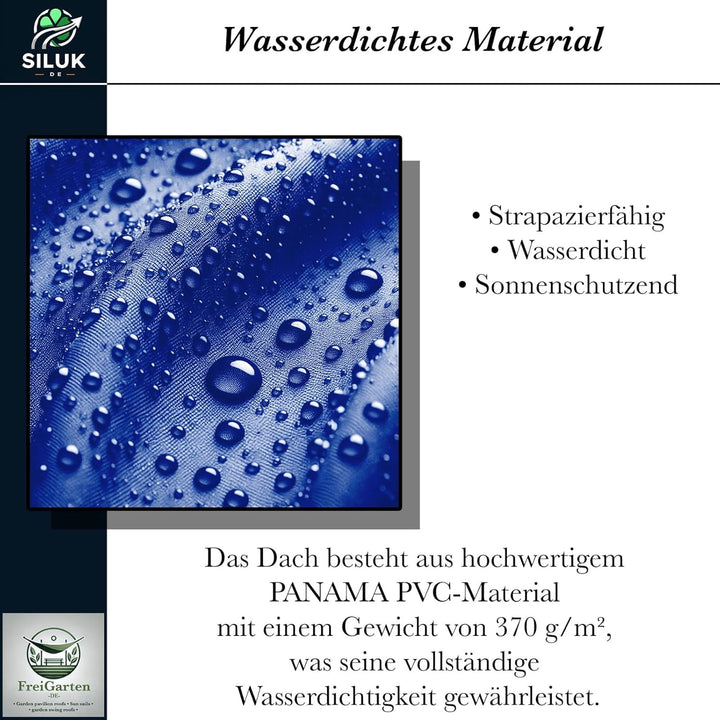 freigarten.de Ersatzdach für Pavillon 3x3 Meter Wasserdicht Material: Panama PCV Soft 370g/m² extra