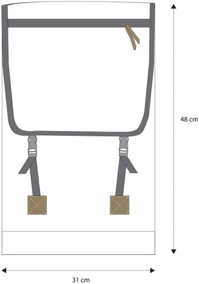 360° Grad Landgang Rucksack Segeltuch weiss mit Zahl grau