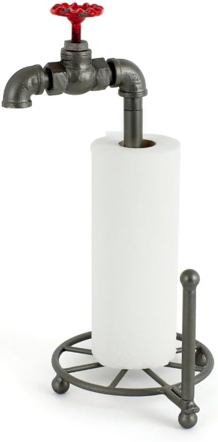balvi Küchenpapierhalter Pipeline in Form eines Wasserhahns Industriedesign Eisen 39 x 22,5 x 18,5 c