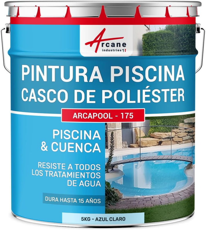 Schwimmbadfarbe - Farbe für Pools und Becken aus Polyester, Beton, Fliesen - ARCAPISCINE Hellblau-5