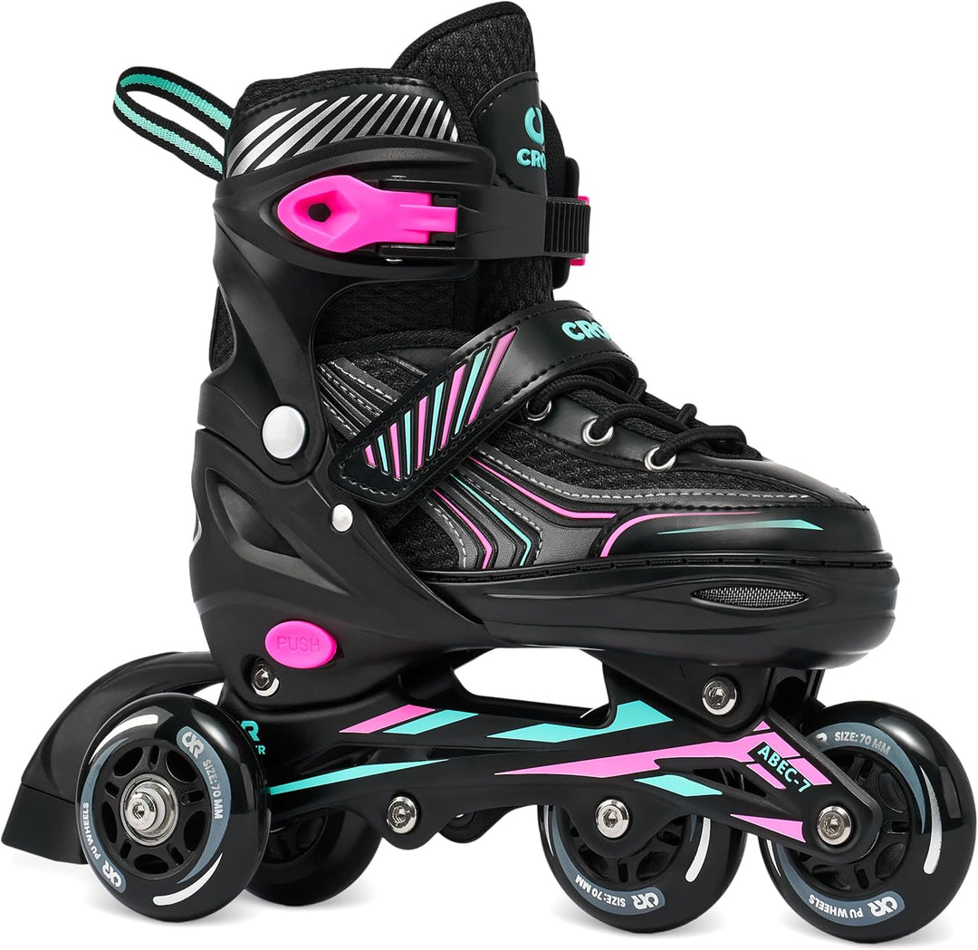 3in1 Inline Skates Inliner Triskates Rollschuhe Optima Black/Mint verstellbar 35-38 (21cm-23cm) Mint