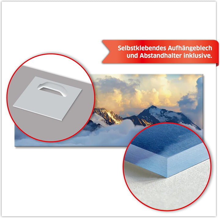 Primus Print - Wandbild Glasbild - Acrylglas Aludibond (Acryl, Berge 109,2x42 cm) Acryl Berge, Acryl