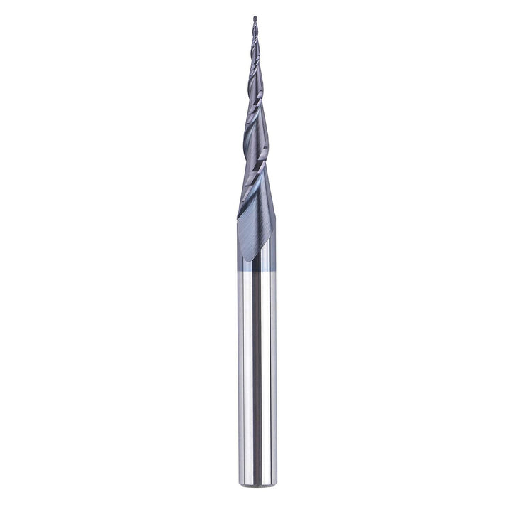 SpeTool Kugelkopffräser 6mm Schaft VHM Konische Fräser CNC 2 Flöten 0,25 mm Radius Schaftfräser mit