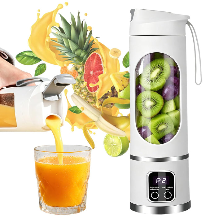 Tragbarer Mixer 450ml, wiederaufladbarer Mini-Standmixer mit LED-Display und 12 Klingen, kompakter S