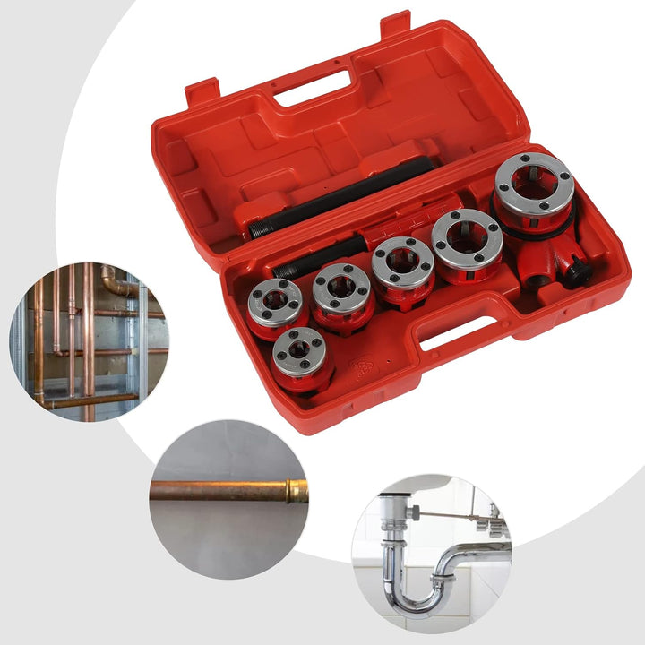 Ratchet Pipe Threader Kit, Klempner-Rohrgewinde-Kit, Manuelles Rohrgewinde-Werkzeug-Set, Werkzeug fü