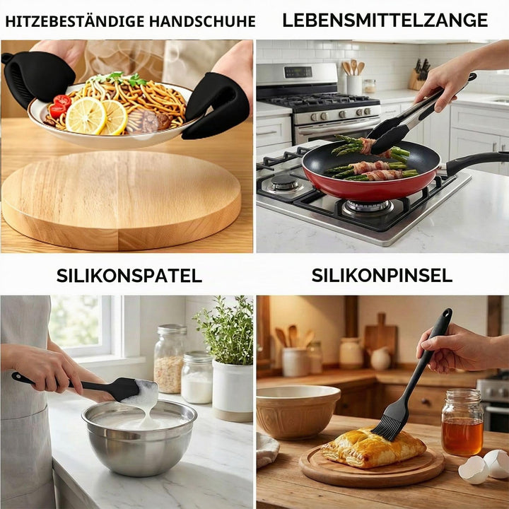 26 Stück Wiederverwendbar Silikon Backform Set Heissluftfritteuse Zubehör - für Ninja Foodi FlexDraw