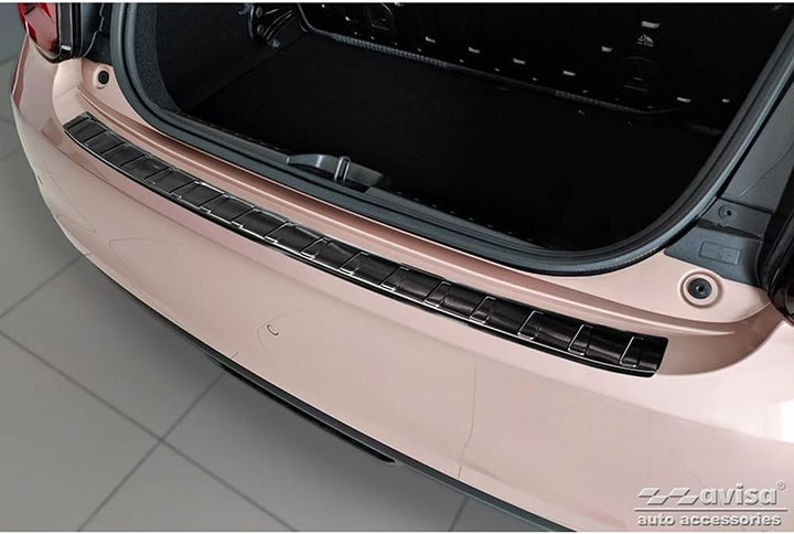 Avisa Schwarz Edelstahl Heckstossstangenschutz kompatibel mit Fiat 500e Berlina, 3+1 & Cabrio 3-türe
