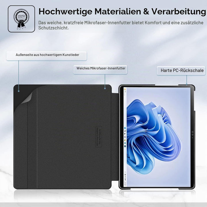 Fintie Hülle für Microsoft Surface Pro 11/10 / 9 (2024-2022) 13 Zoll - Business Schutzhülle mit Hart