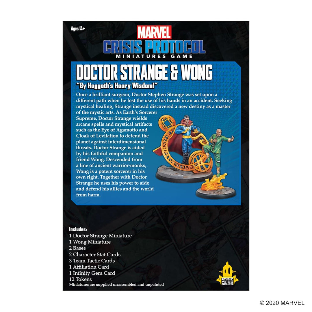 Atomic Mass Games , Marvel Crisis Protocol: Character Pack: Dr. Strange and Wong, Miniatures Game, A