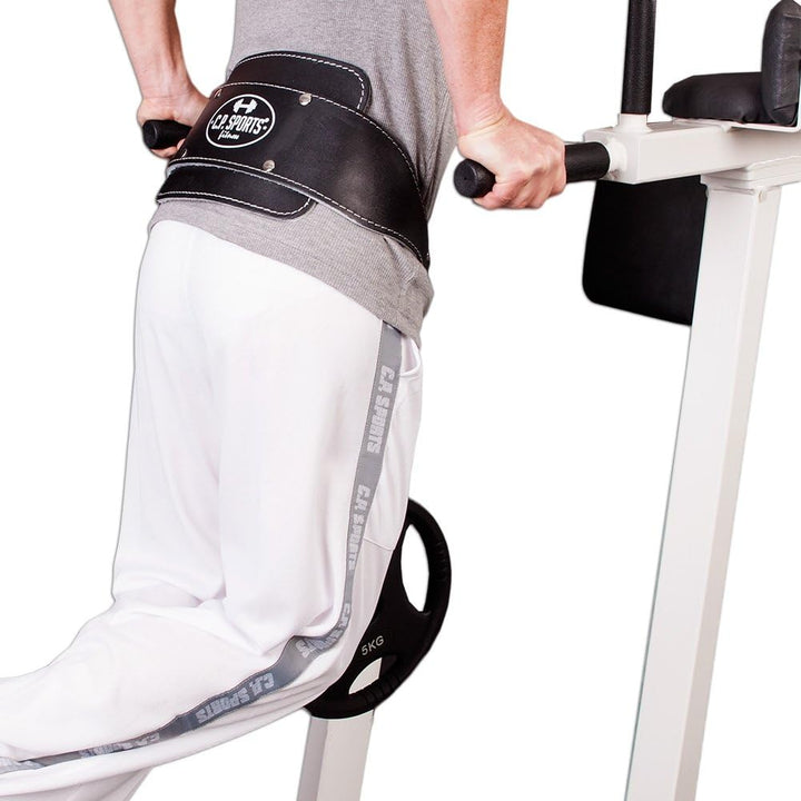 C.P. Sports Trainings Dip Gürtel Leder Gepolstert, Schwarz und braun, Schwarz