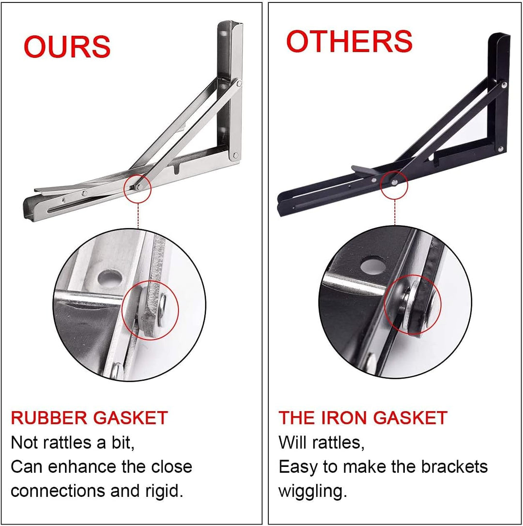 YUMORE Klappkonsole Schwerlast 600mm,Klappregalhalterungen Edelstahl Regalträger Max Load 330 lbs Wa