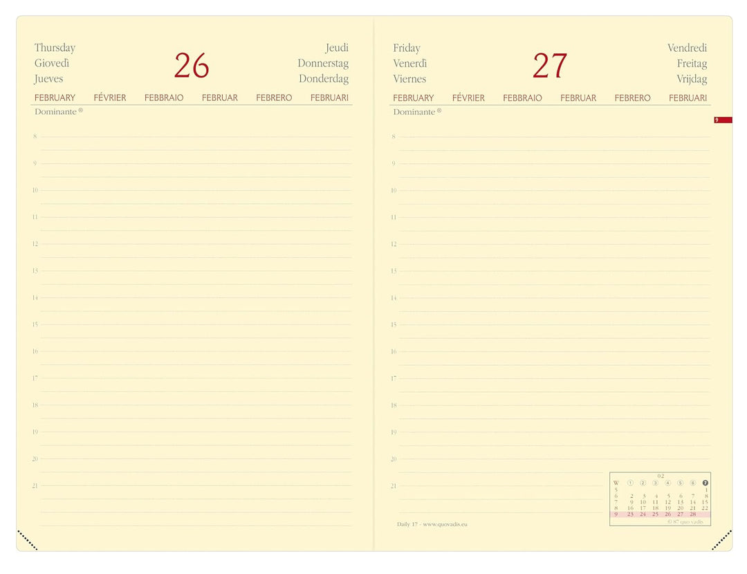 Daily 17 PREST vz ML Silk schwarz El 2027: Kalender im Schreibtischformat