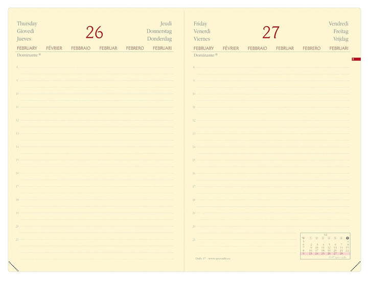 Daily 17 PREST vz ML Silk schwarz El 2027: Kalender im Schreibtischformat
