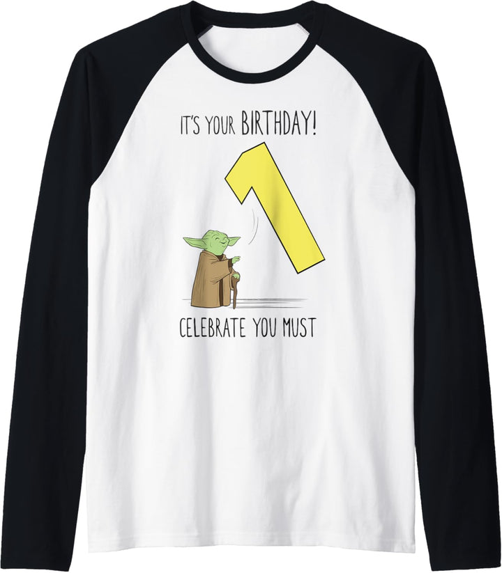 Star Wars First Birthday Yoda Raglan