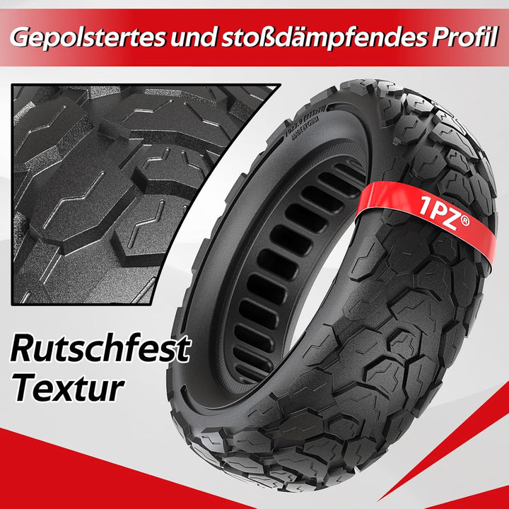 1PZ GKB-N01 10x3 80/65-6 255 x 80 Vollreifen Solide Reifen Ersatz für KUGOO M4 Zero 10X Kaabo Wolf W